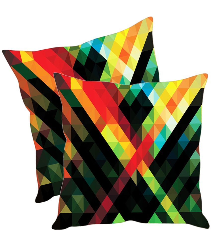 sleep nature's Set of 2 60X60 cm (24 X 24) Cushion Covers Abstract