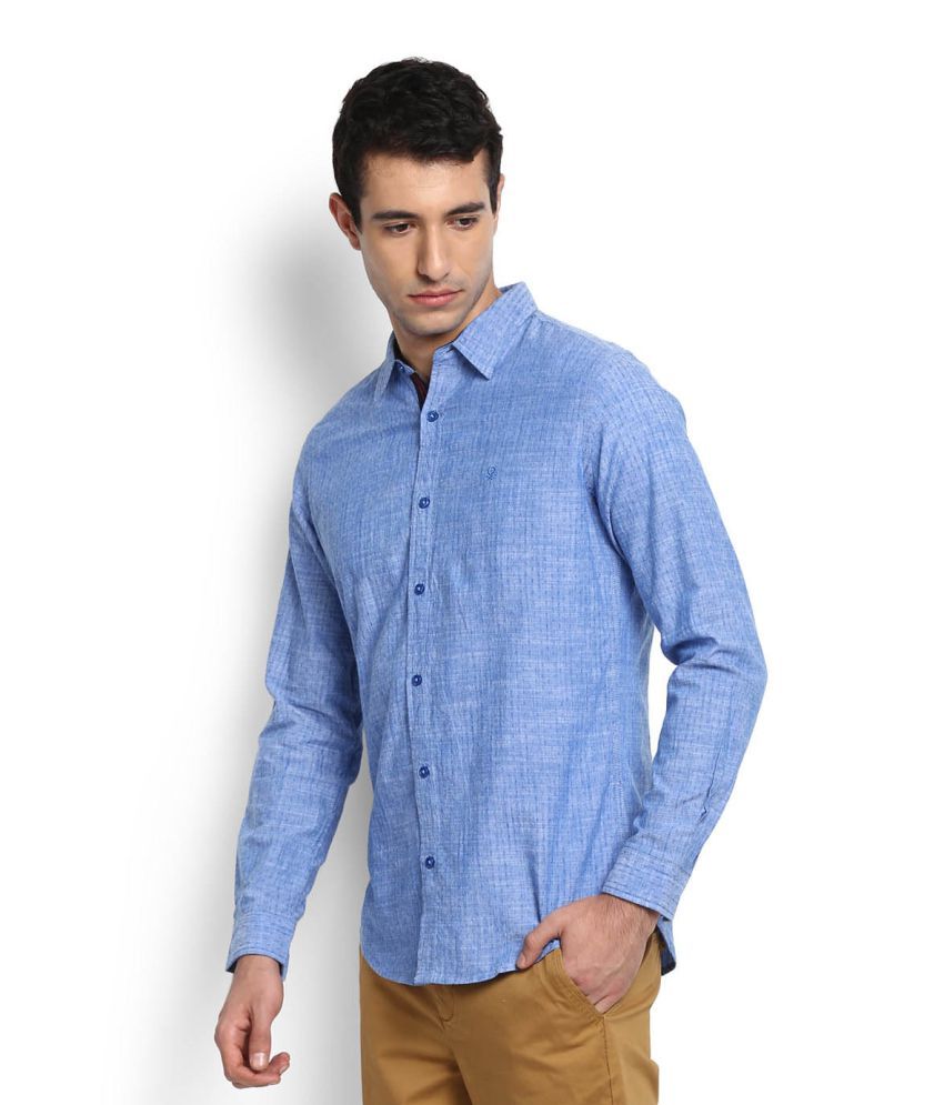 United Colors of Benetton Blue Casual Slim Fit Shirt - Buy United ...