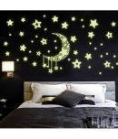 Jaamso Royals Star PVC Yellow Wall Sticker - Pack of 1