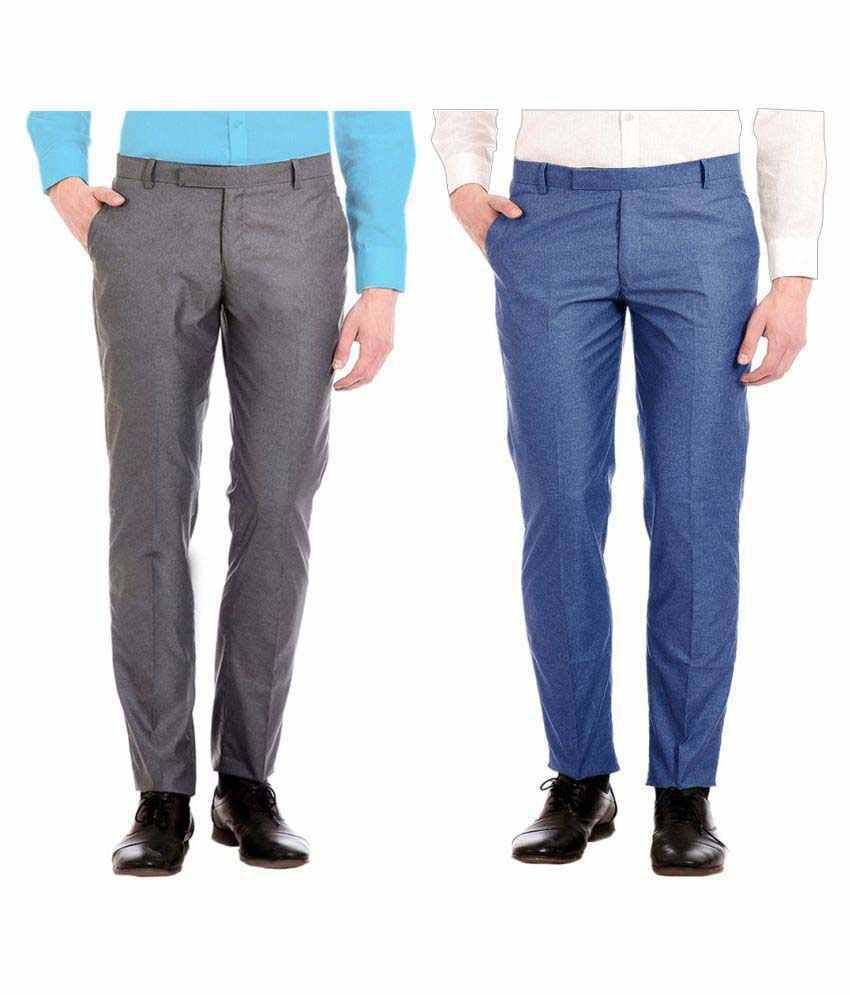 AD & AV Multi Regular -Fit Flat Trousers - Buy AD & AV Multi Regular -Fit Flat Trousers Online 