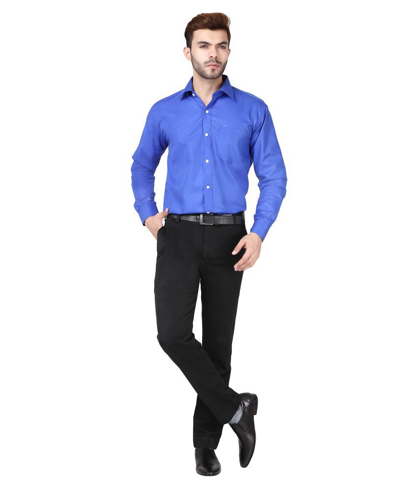 Skyone Fashion Blue Formal Regular Fit Shirt - Buy Skyone Fashion Blue ...