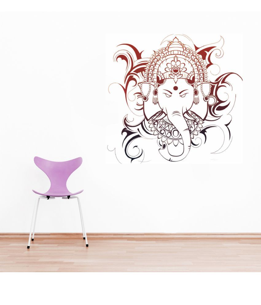 Impression Wall Lord Ganesha PVC Multicolour Wall Sticker - Pack Of 1 ...