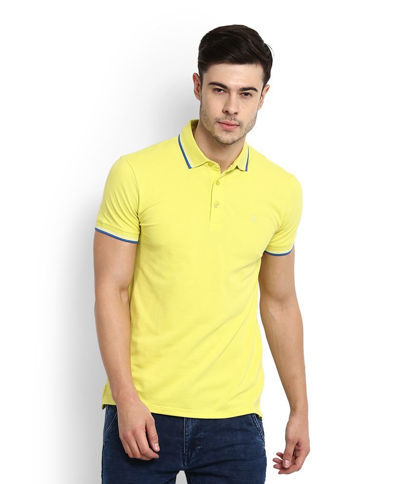 United Colors of Benetton Yellow Regular Fit Polo T Shirt - Buy United ...