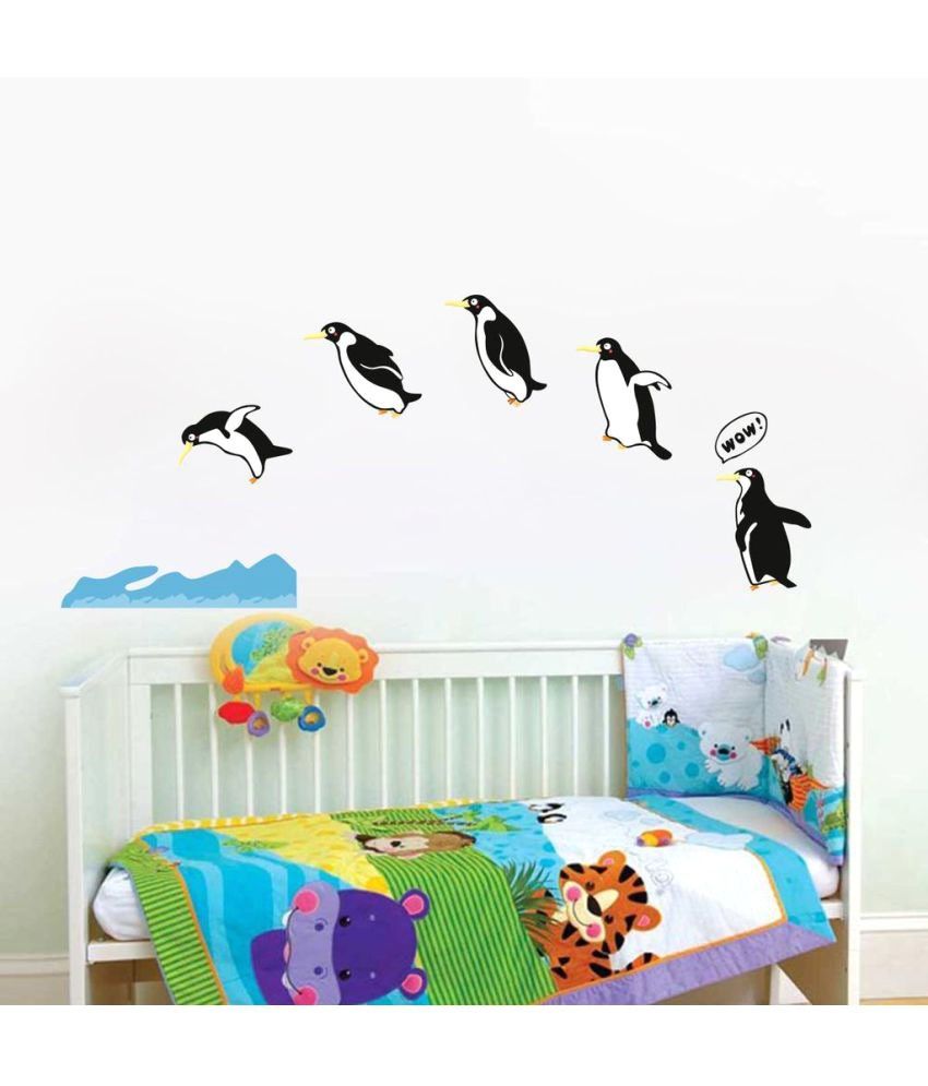     			Decor Villa Penguan PVC Multicolour Wall Sticker - Pack of 1