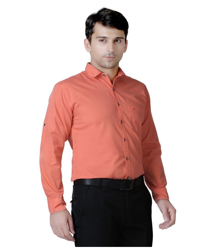 peach colour formal shirt