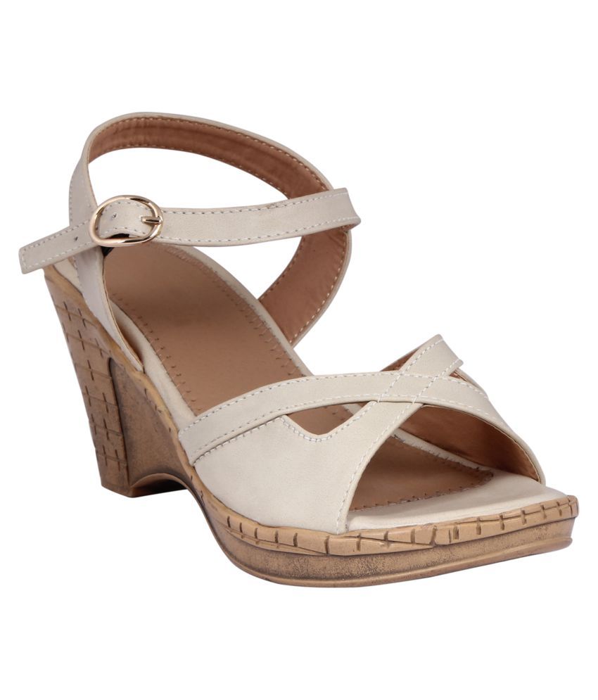 wedge beige heels