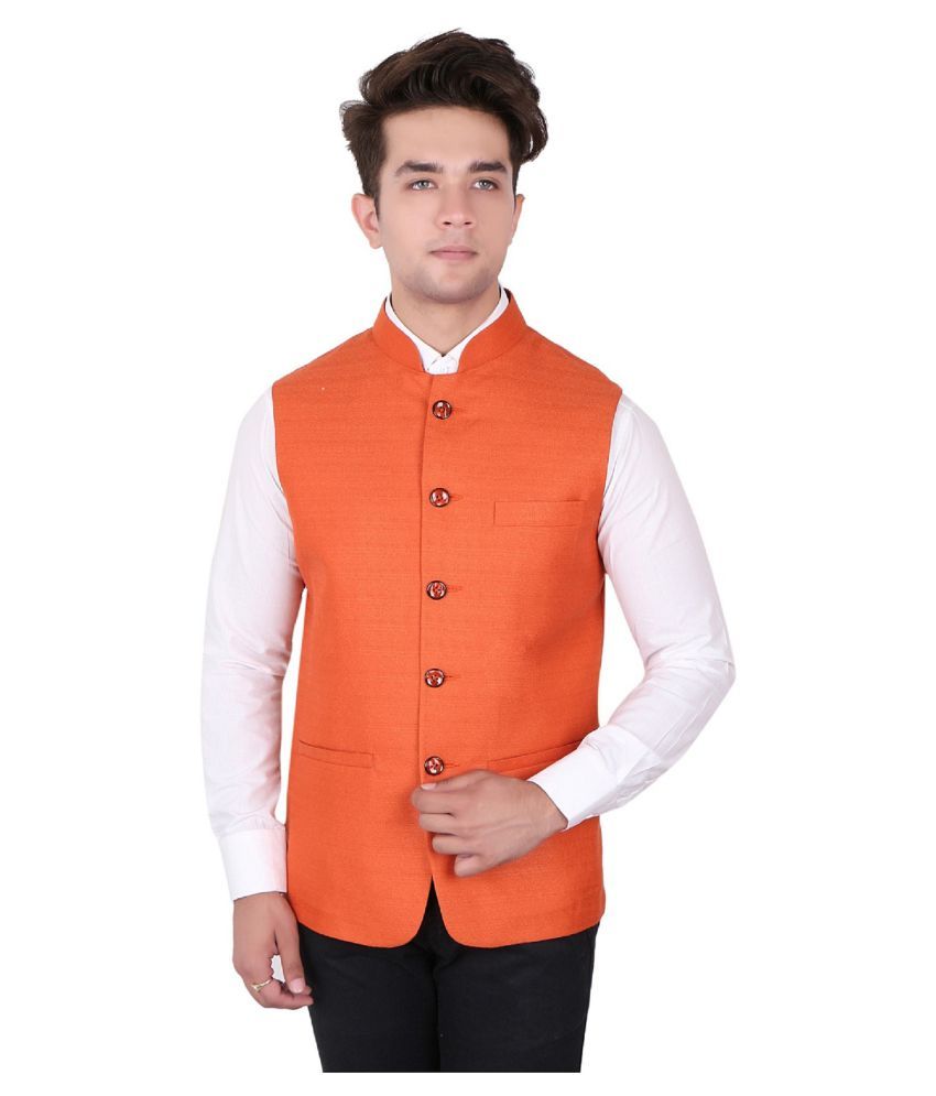 orange nehru jacket