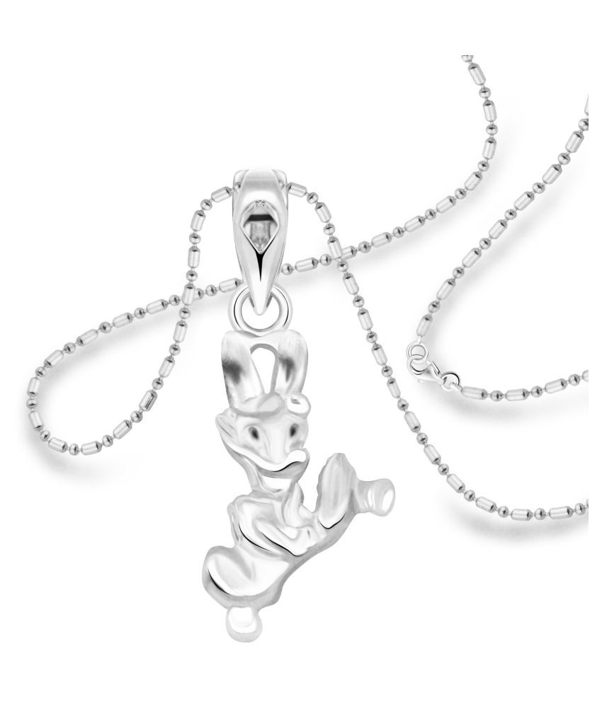     			Vighnaharta Kids Minnie Mouse Plain Rhodium Plated Alloy Pendant with Chain for Baby Boys and Baby Girls - [VFJ1232PR]