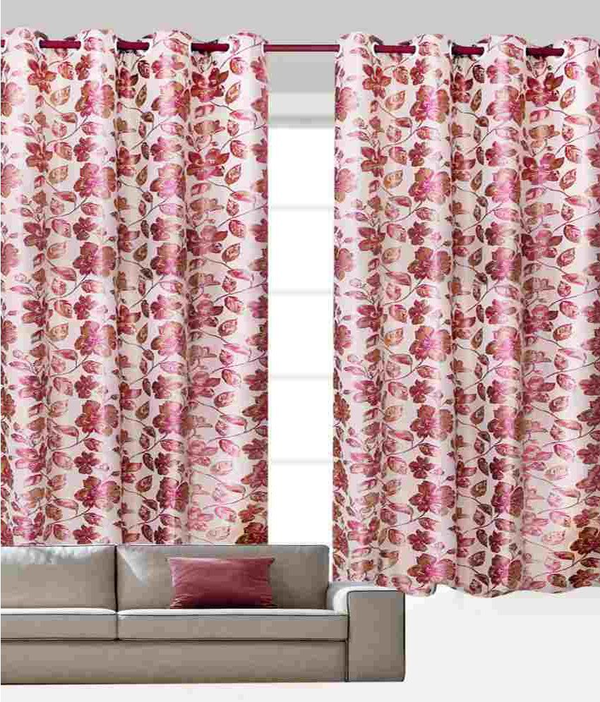 India Furnish Single Door Eyelet Curtains Contemporary Pink Buy