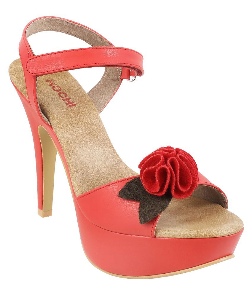 MOCHI RED Stiletto Heels Price in India- Buy MOCHI RED Stiletto Heels  Online at Snapdeal