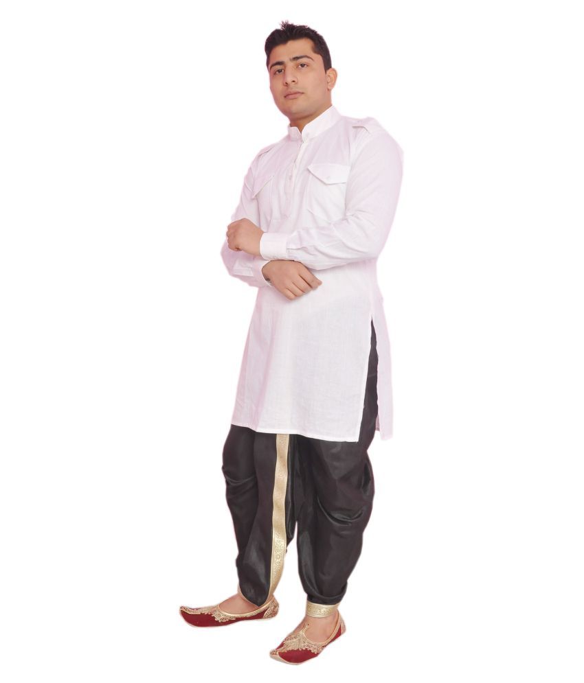 black dhoti and black shirt