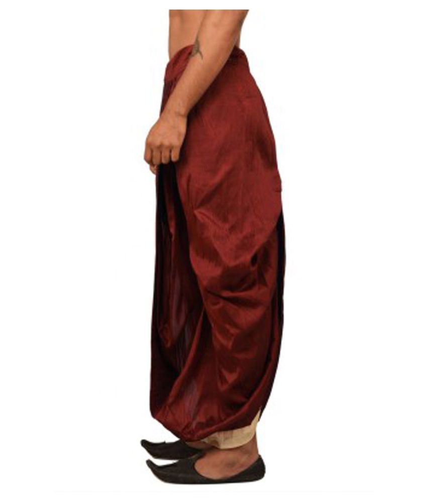 maroon shirt with dhoti