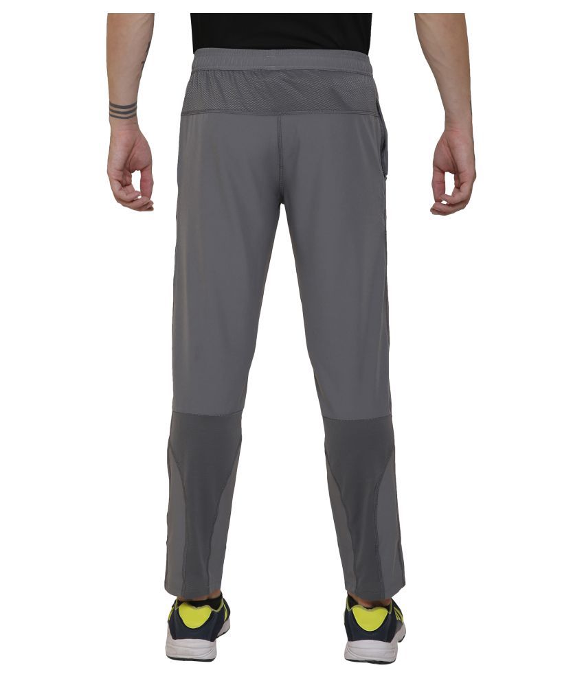 Reebok Grey Polyester Lycra Trackpants - Buy Reebok Grey Polyester ...