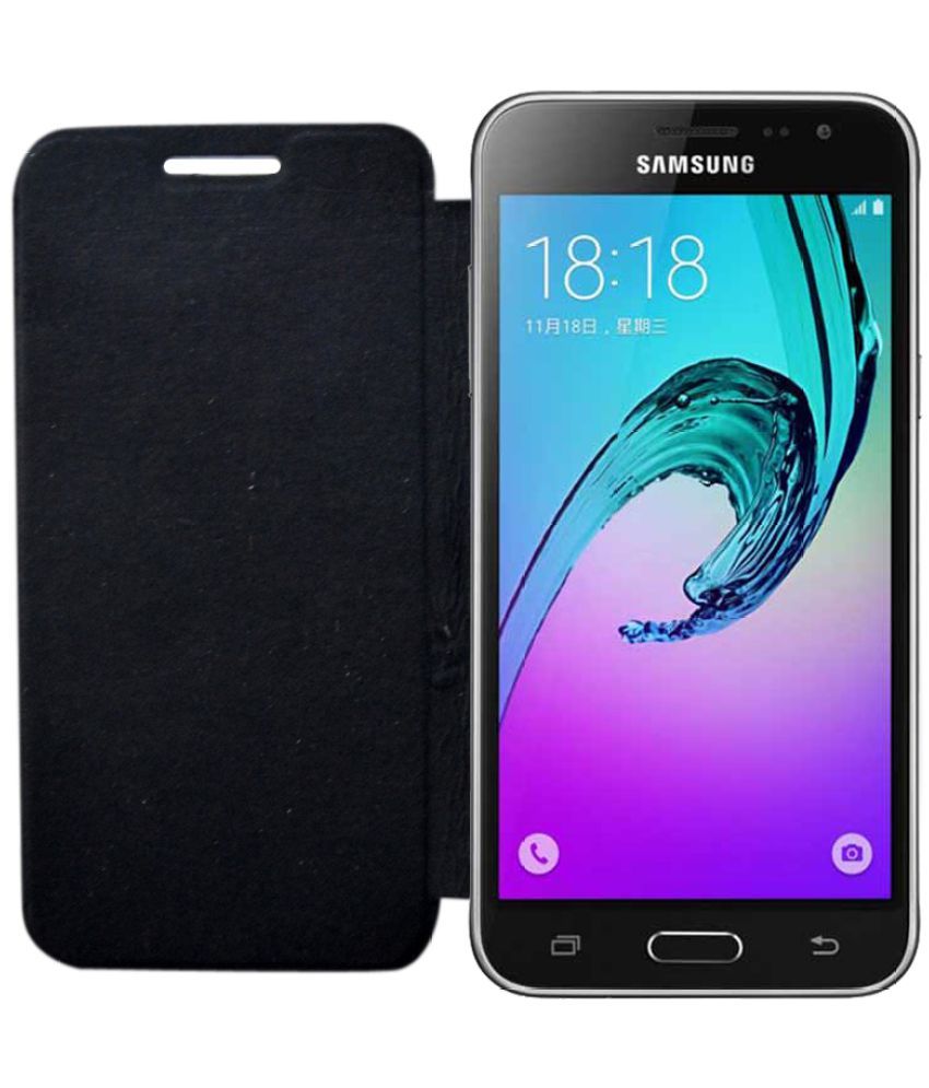 SAMSUNG Galaxy J3 Pro Flip Cover by Rdcase Black Flip Covers Online