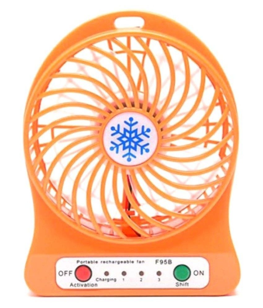 Geocell USB Fan Orange Pack of Pack of 1 Mini Portable rechargeable usb