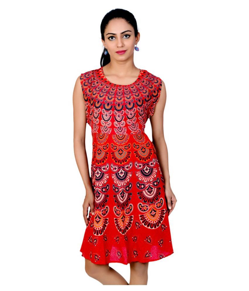 Jhoomar Cotton A- line Dress - Buy Jhoomar Cotton A- line Dress Online ...