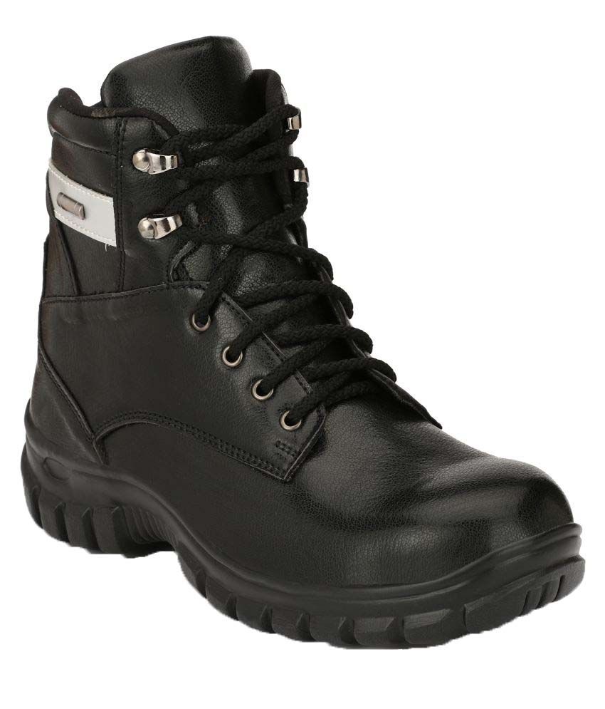 Buy Kavacha High Ankle Black Safety Shoes Online at Low