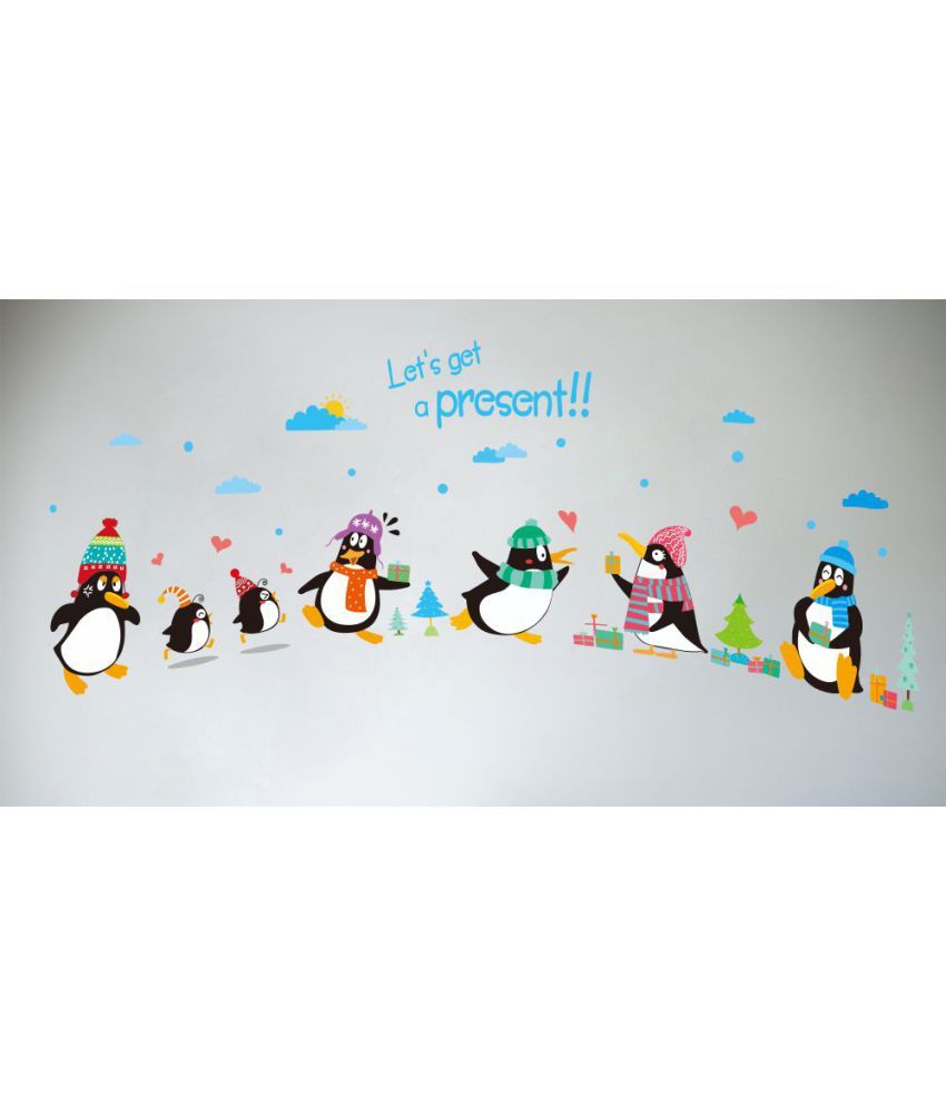     			Decor Villa Lets Get PVC Multicolour Wall Sticker - Pack of 1