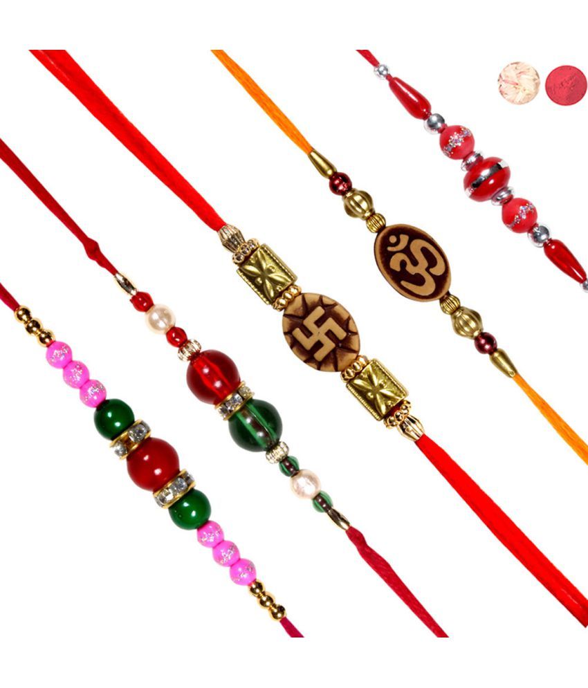     			SIDDHI SALES Thread Rakhi Hampers Multicolour - Pack of 5