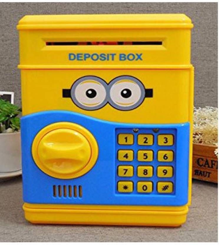 Electronic Piggy Bank Money Locker Atm Coin Bank Multicolor - 