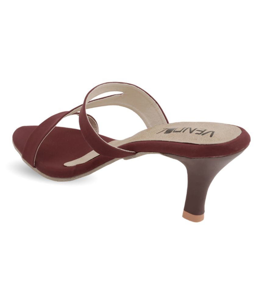 VENDOZ Maroon Kitten Heels Price in India- Buy VENDOZ Maroon Kitten Heels Online at Snapdeal