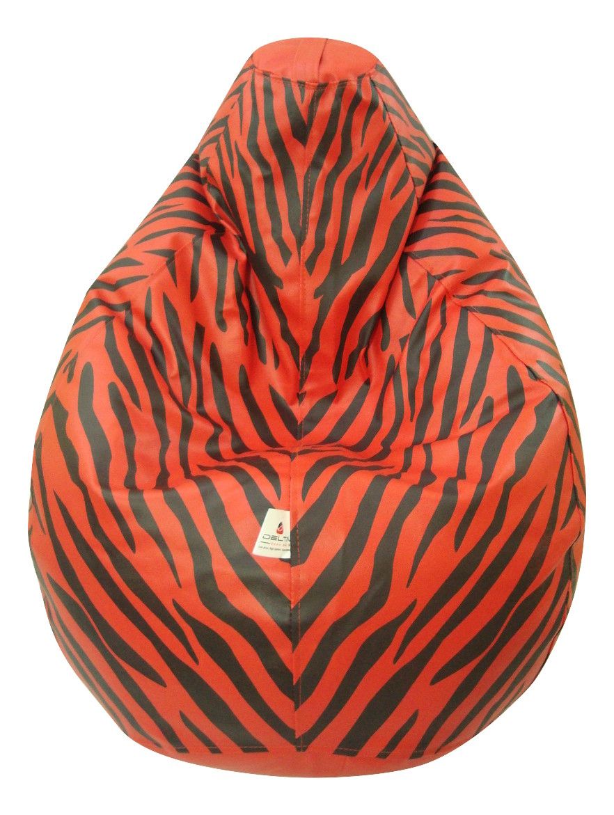 BEAN BAG COVER WITH ZEBRA PRINT XXL WITHOUT BEANS ( RED ) BY DELTA BEAN