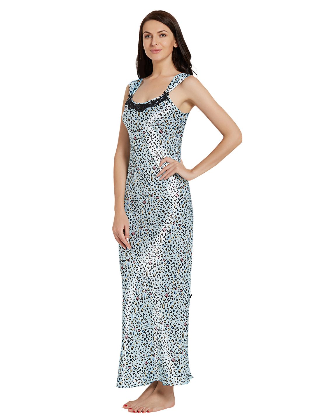 Buy Blush by PrettySecrets Polyester Nighty & Night Gowns Blue Online