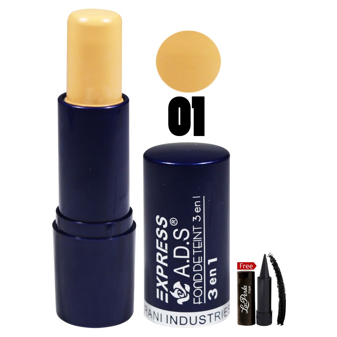     			ADS 3en1 Express Found Deteint-01 Stick Concealer Shea 15 gm