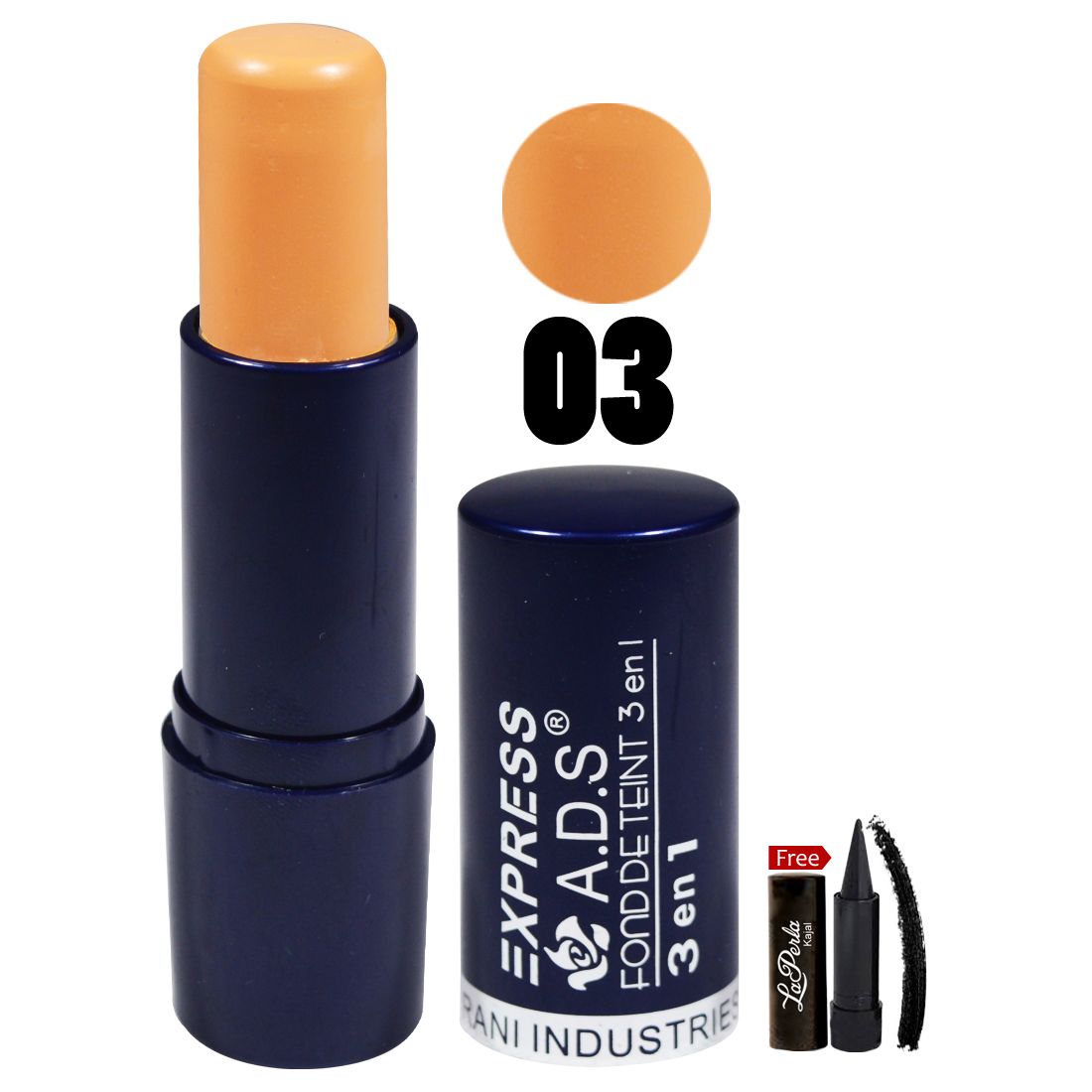     			ADS 3en1 Express Found Deteint-03 Stick Concealer Nude 15 gm