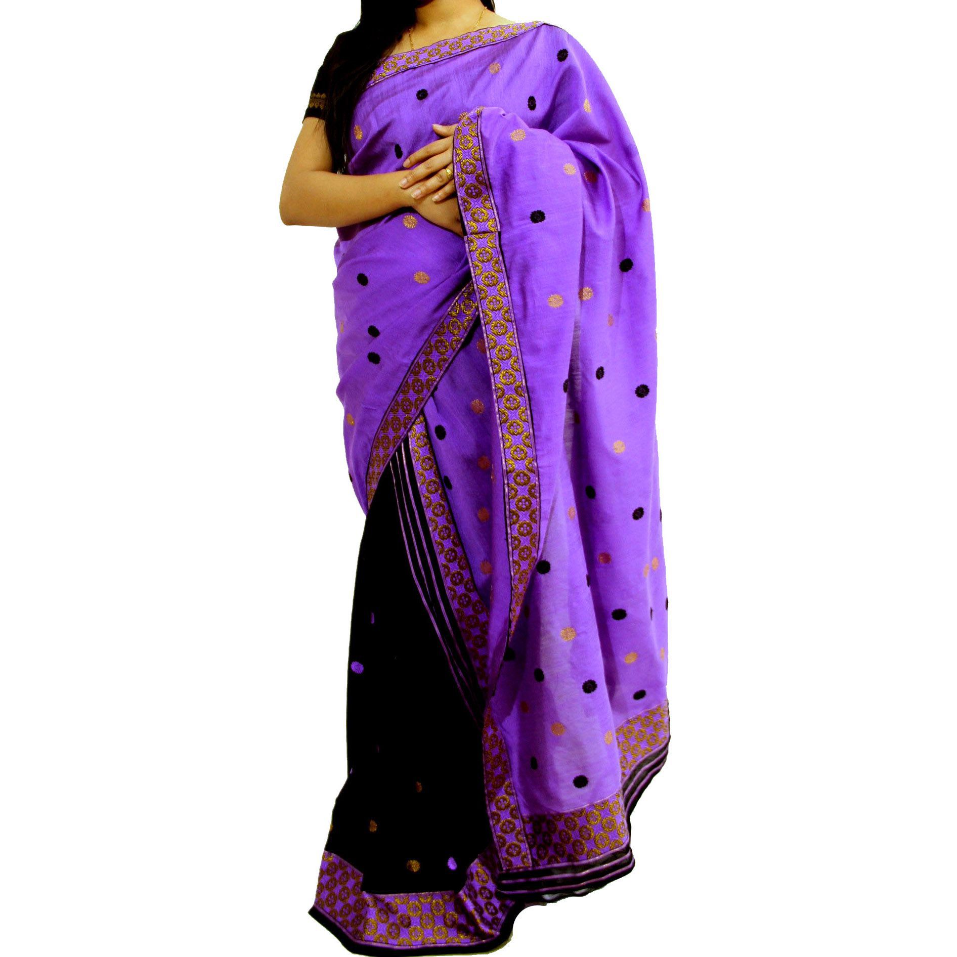 Mekhela Chador Purple Art Silk Saree - Buy Mekhela Chador Purple Art Silk  Saree Online at Low Price 