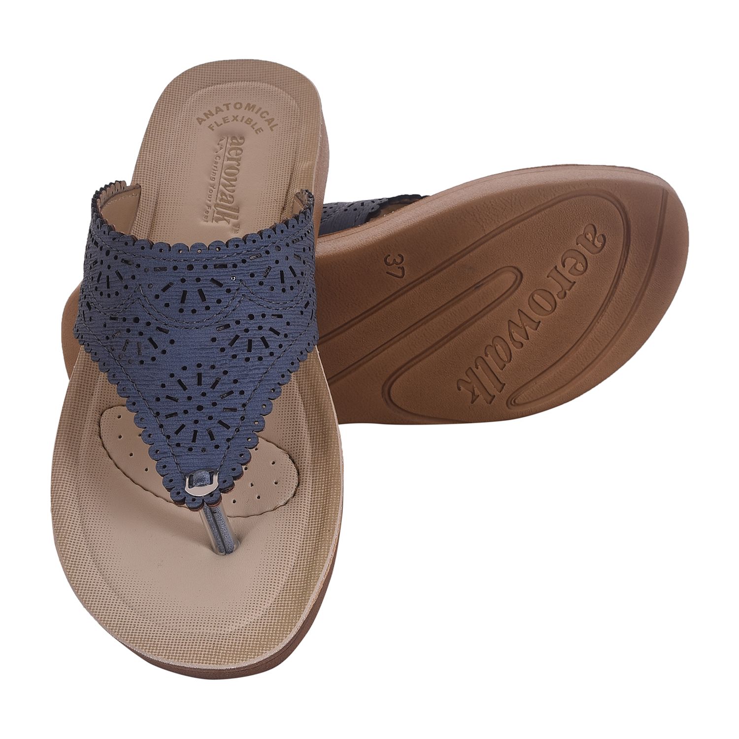 Aerowalk Blue Slippers  Price in India Buy Aerowalk Blue  