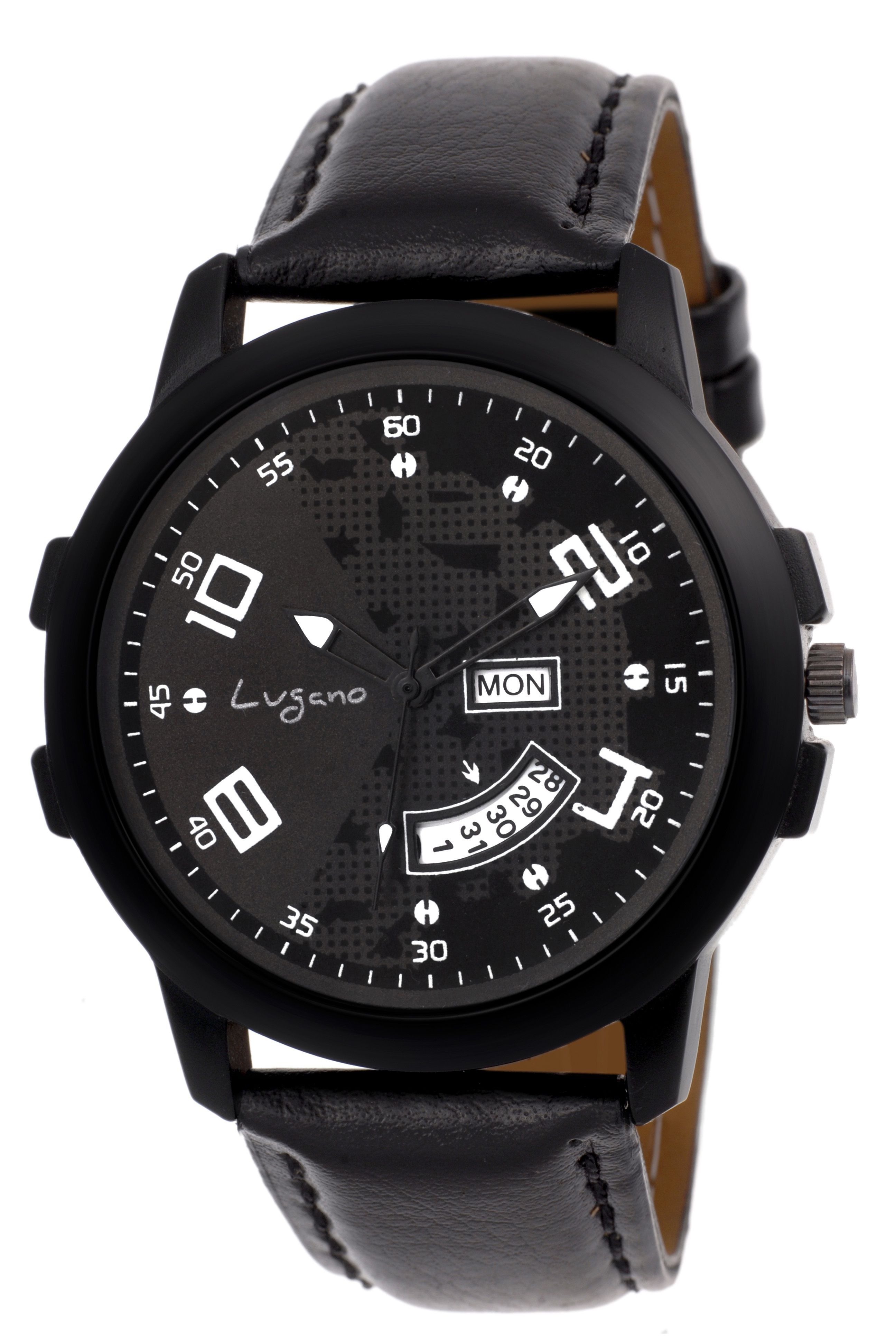 Lugano LG 1125 Leather Analog Men's Watch