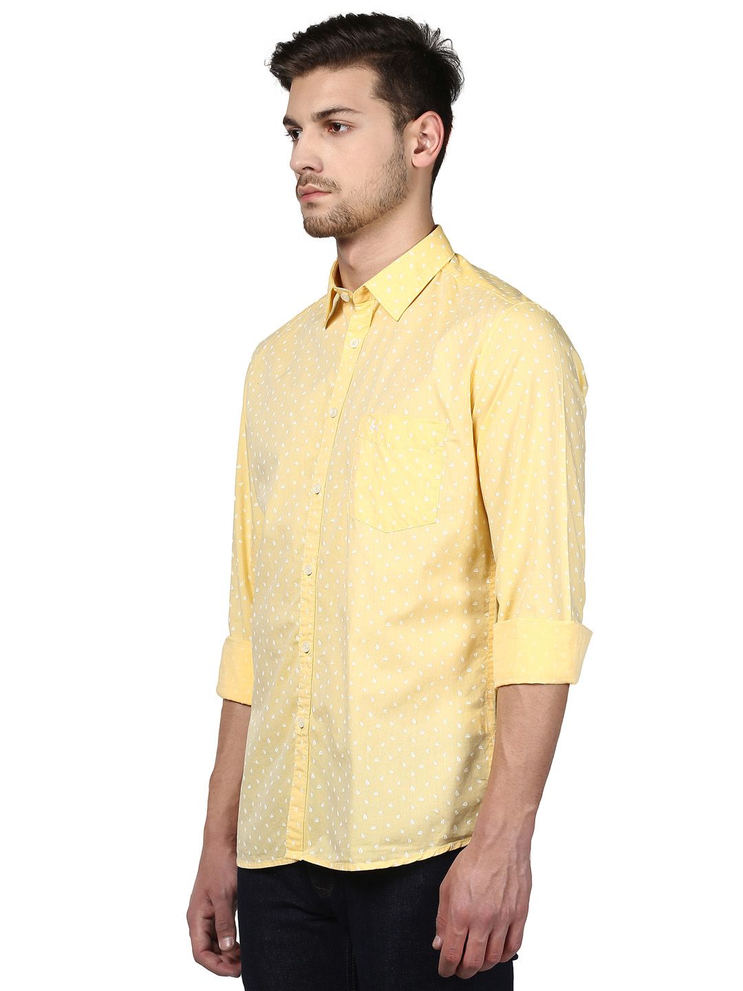 Parx Yellow Slim Fit Shirt - Buy Parx Yellow Slim Fit Shirt Online at ...