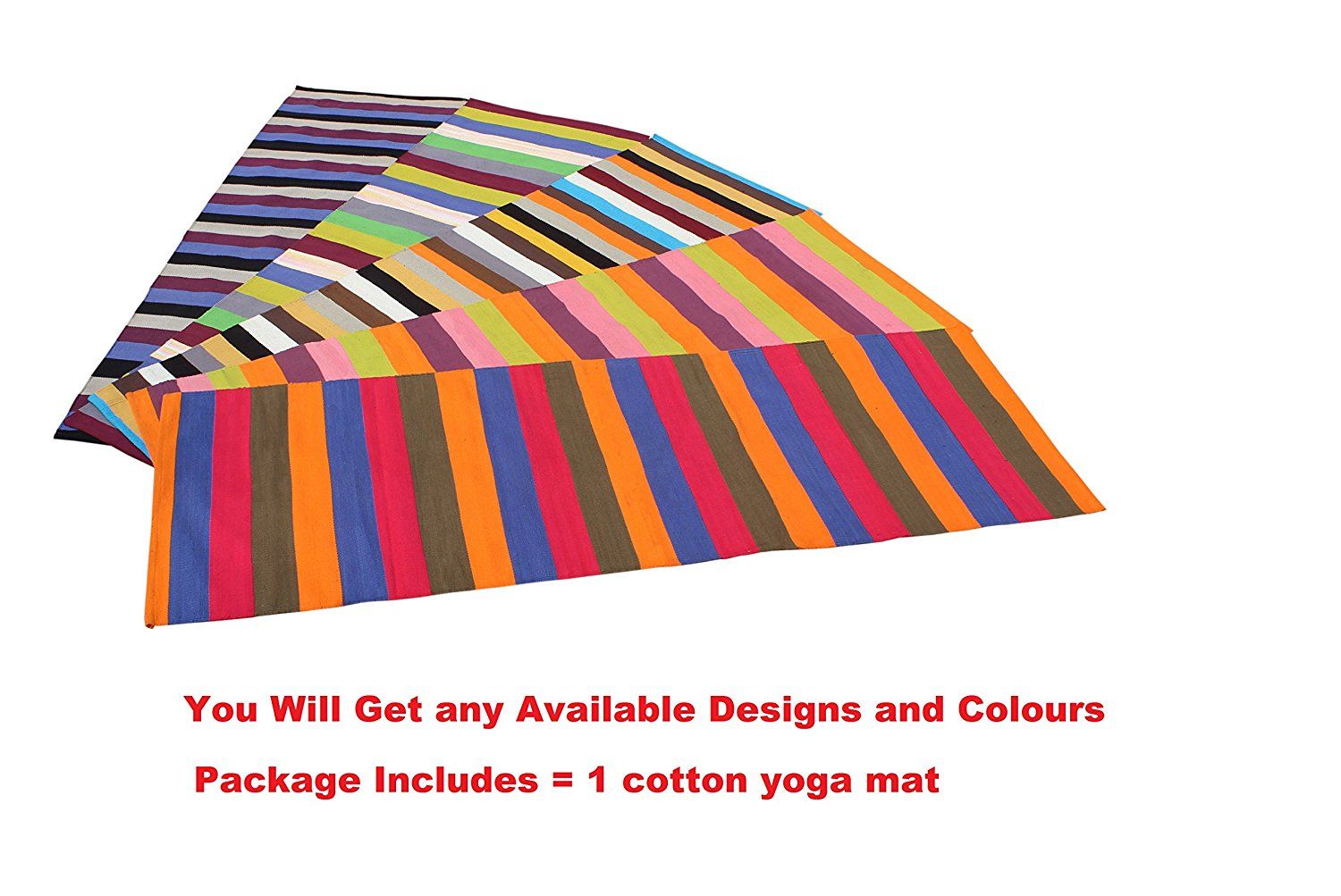 Ryan striped 100 Cotton Handwoven Yoga/exercise Mat(Available Design