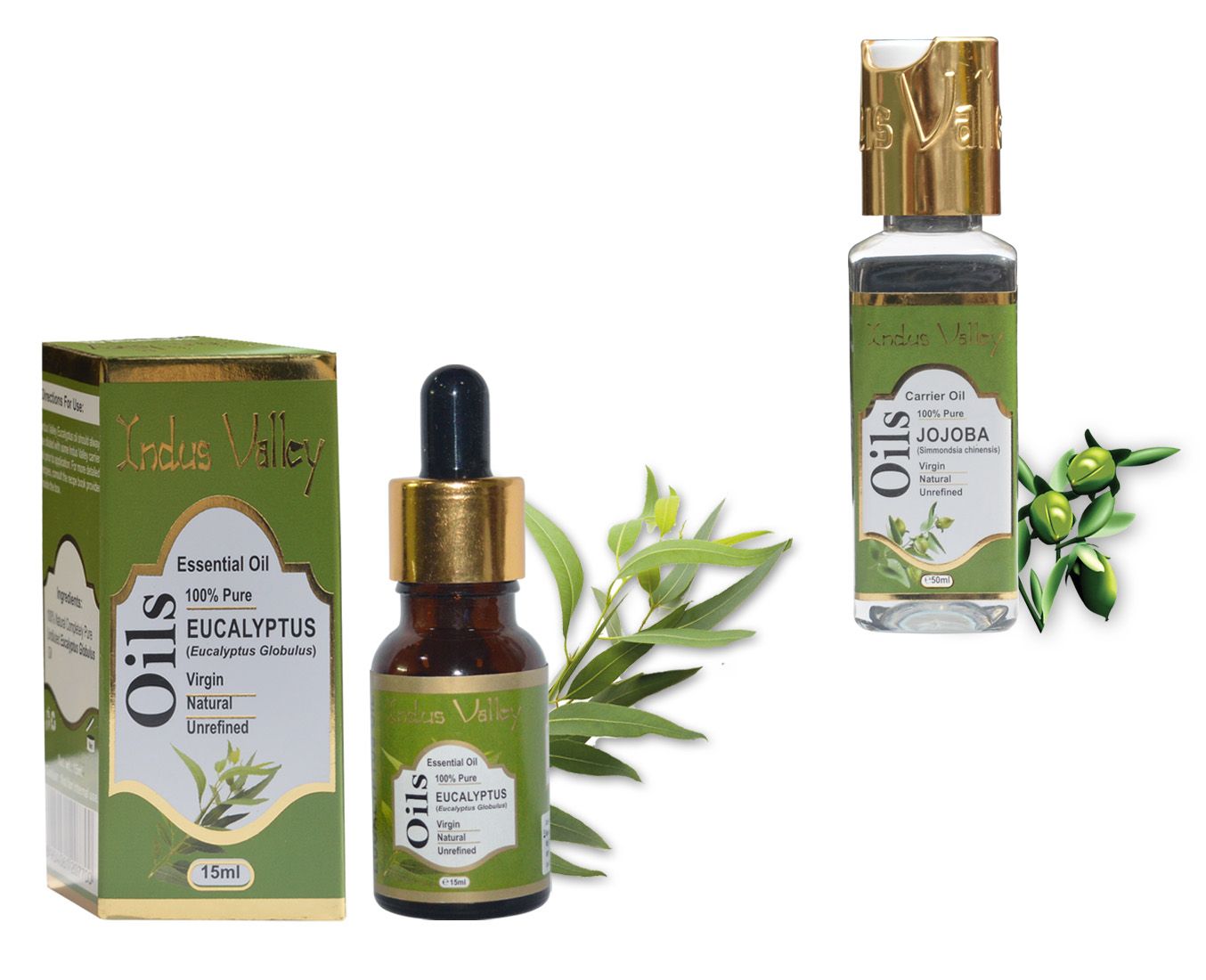     			Indus Valley Pure Eucalyptus Essential Oil and Jojoba Carrier Oil For Hair Growth Combo Pack