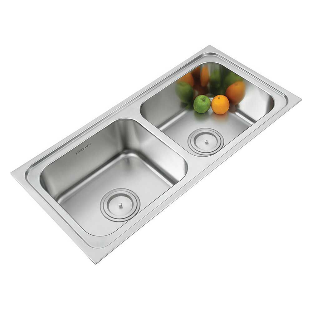 Anupam Stainless Steel Double Bowl Sink Without Drainboard