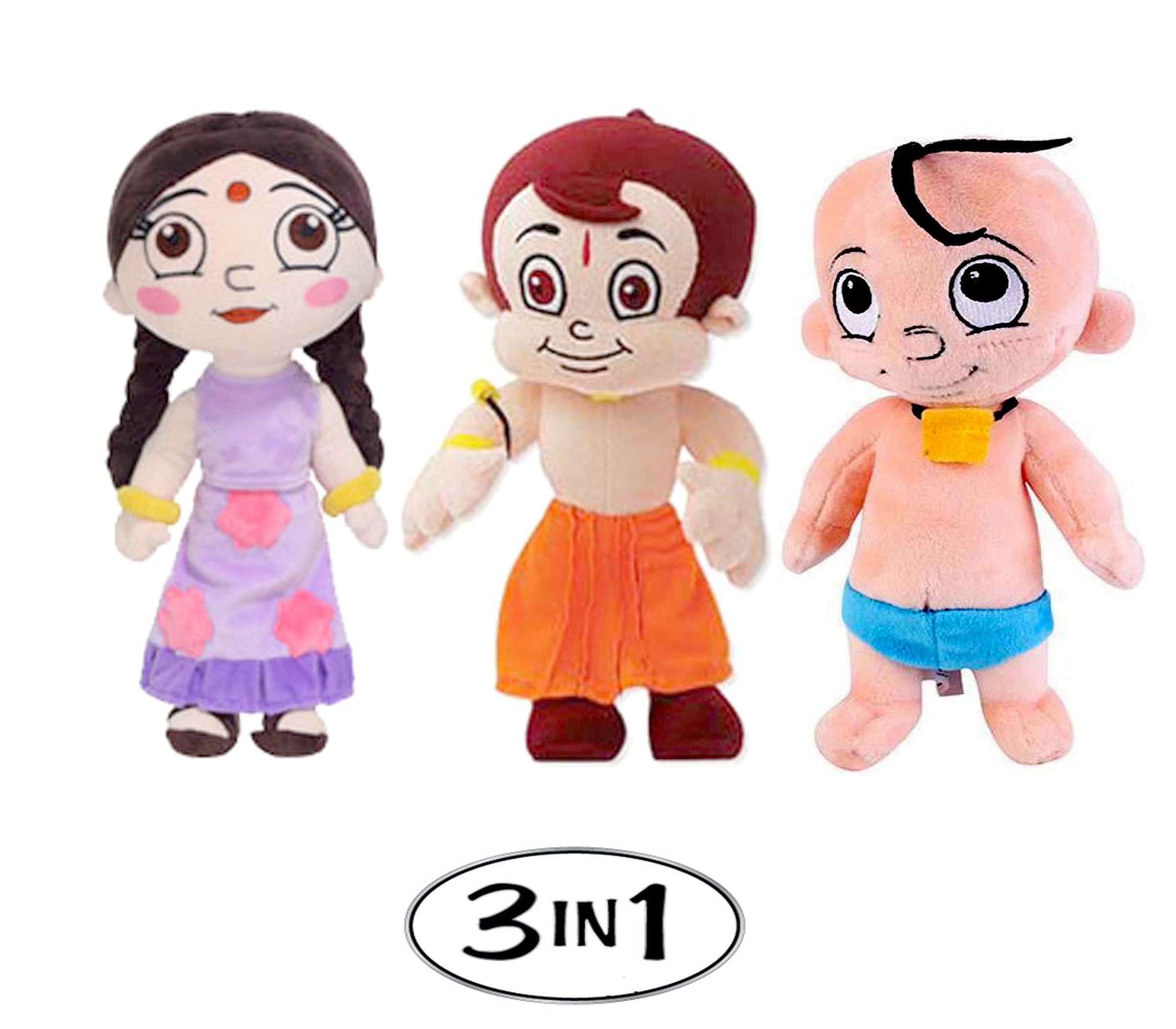 Chota Bheem Chutki Raju 30 CM 3 PC Combo Set Teddy Bear Plush Toy Soft Toy  Kid Infant Child Birthday Gift 22 CM - Buy Chota Bheem Chutki Raju 30 CM 3