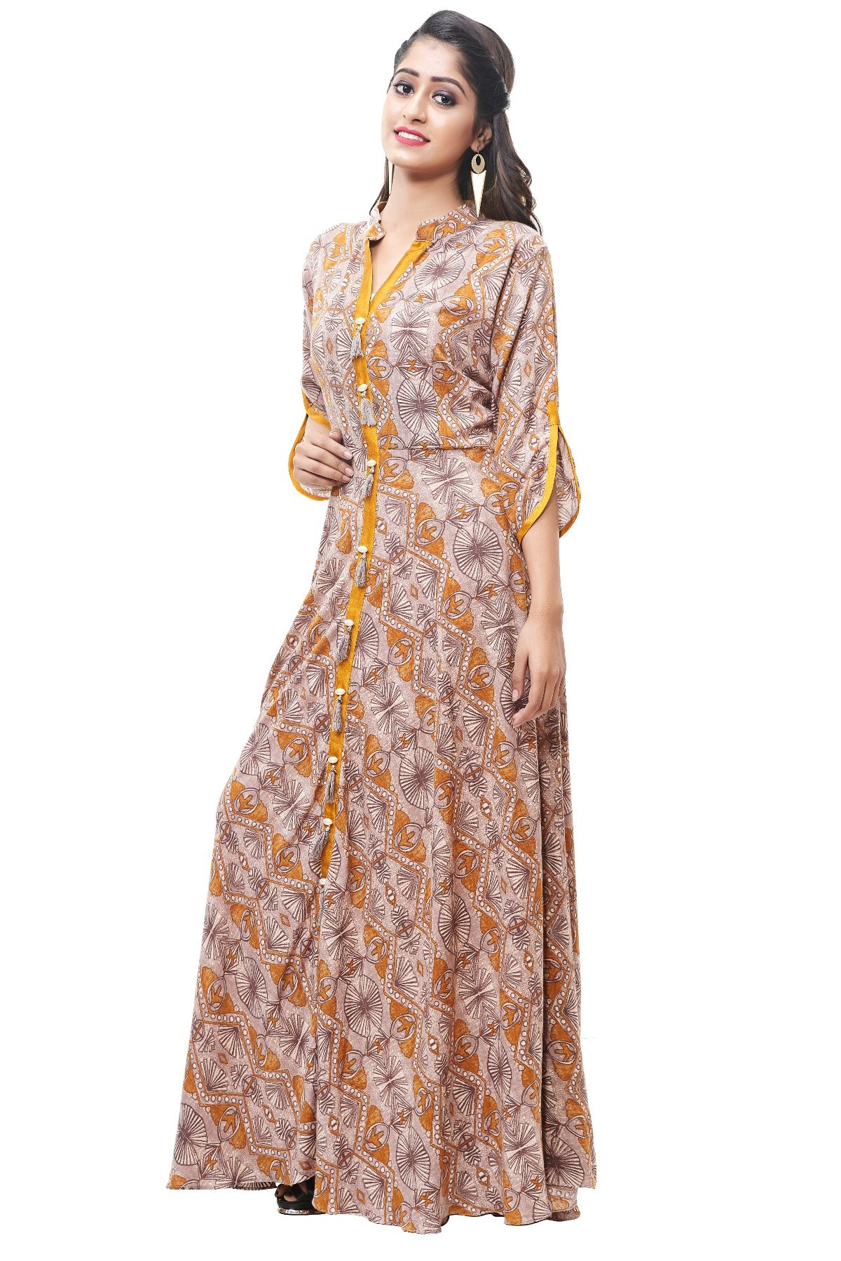 long rayon gown