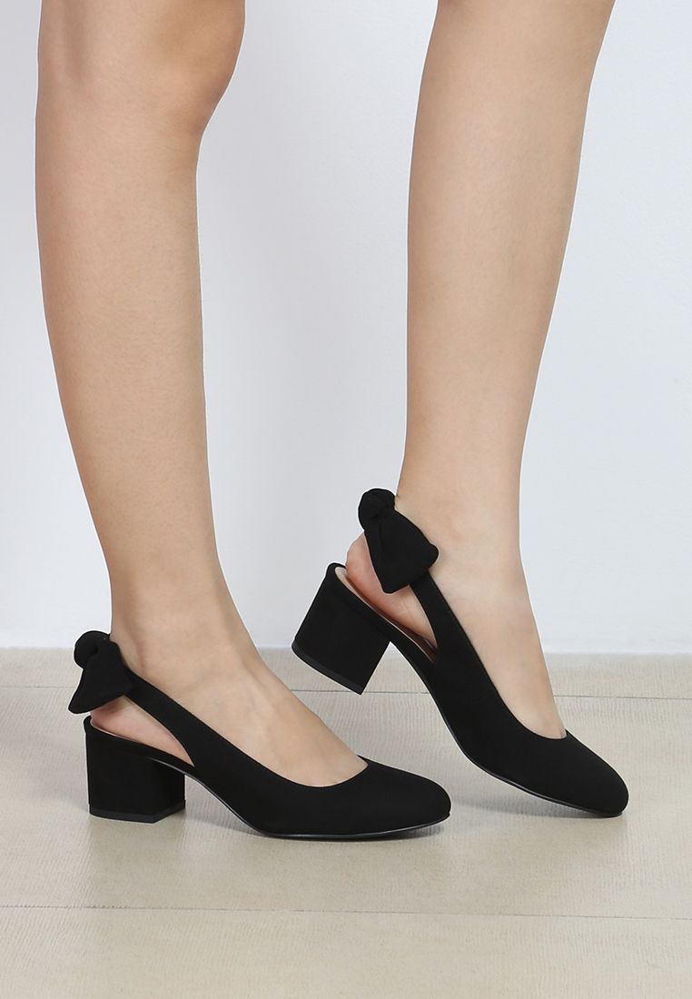 new look black block heels