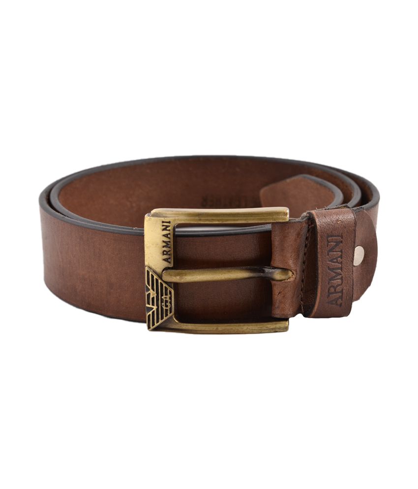 Armani AIX Brown Leather Casual Belts: Buy Online at Low Price in India ...