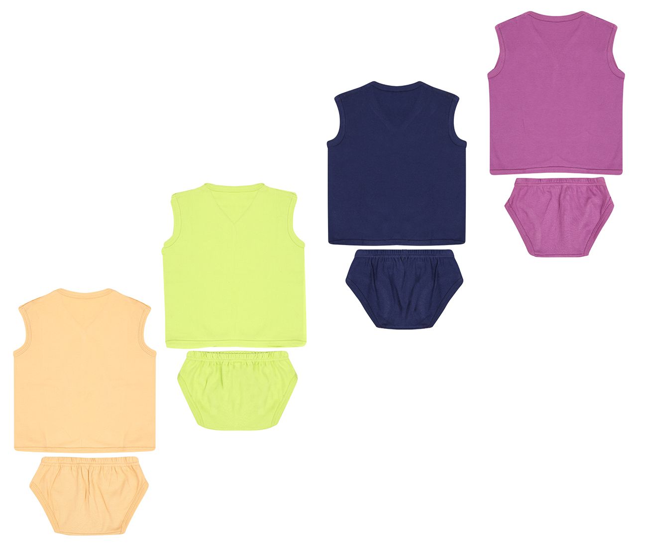     			Dongli Unisex Soft Cotton Baby Set Dress (Pack of 4)