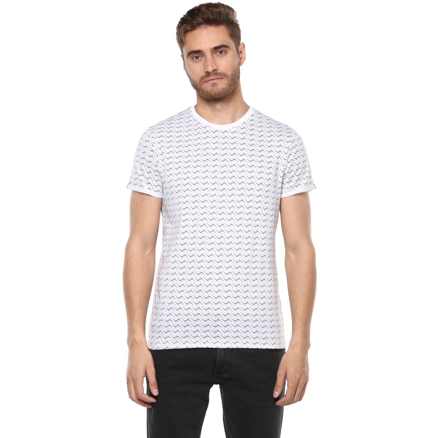 Octave White Round T-Shirt - Buy Octave White Round T-Shirt Online at ...