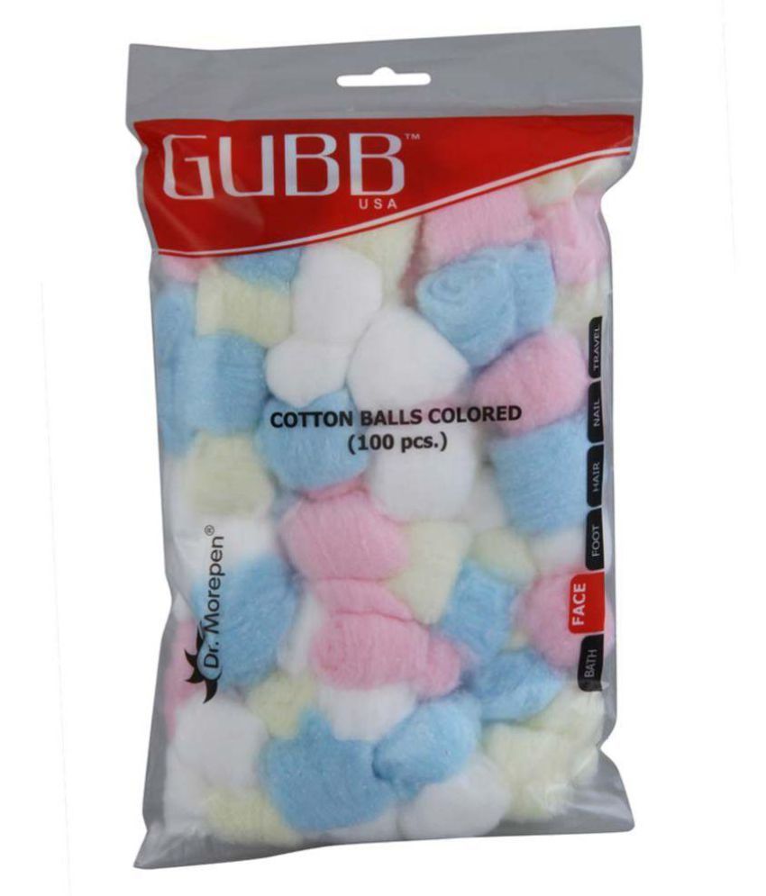 Gubb USA Colored Cotton Balls Cotton Balls Dry Wipes 100 Pcs Pack 