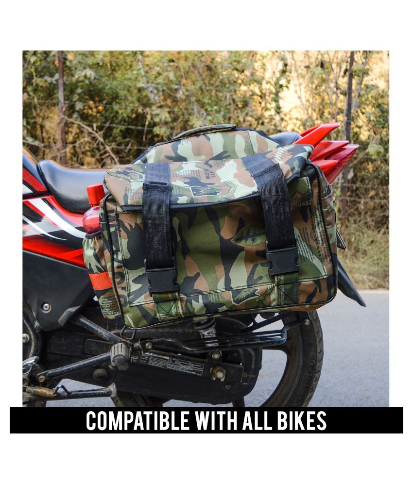 Autofy Sonex Universal Camouflage Saddle Bags For All Bikes with Rain