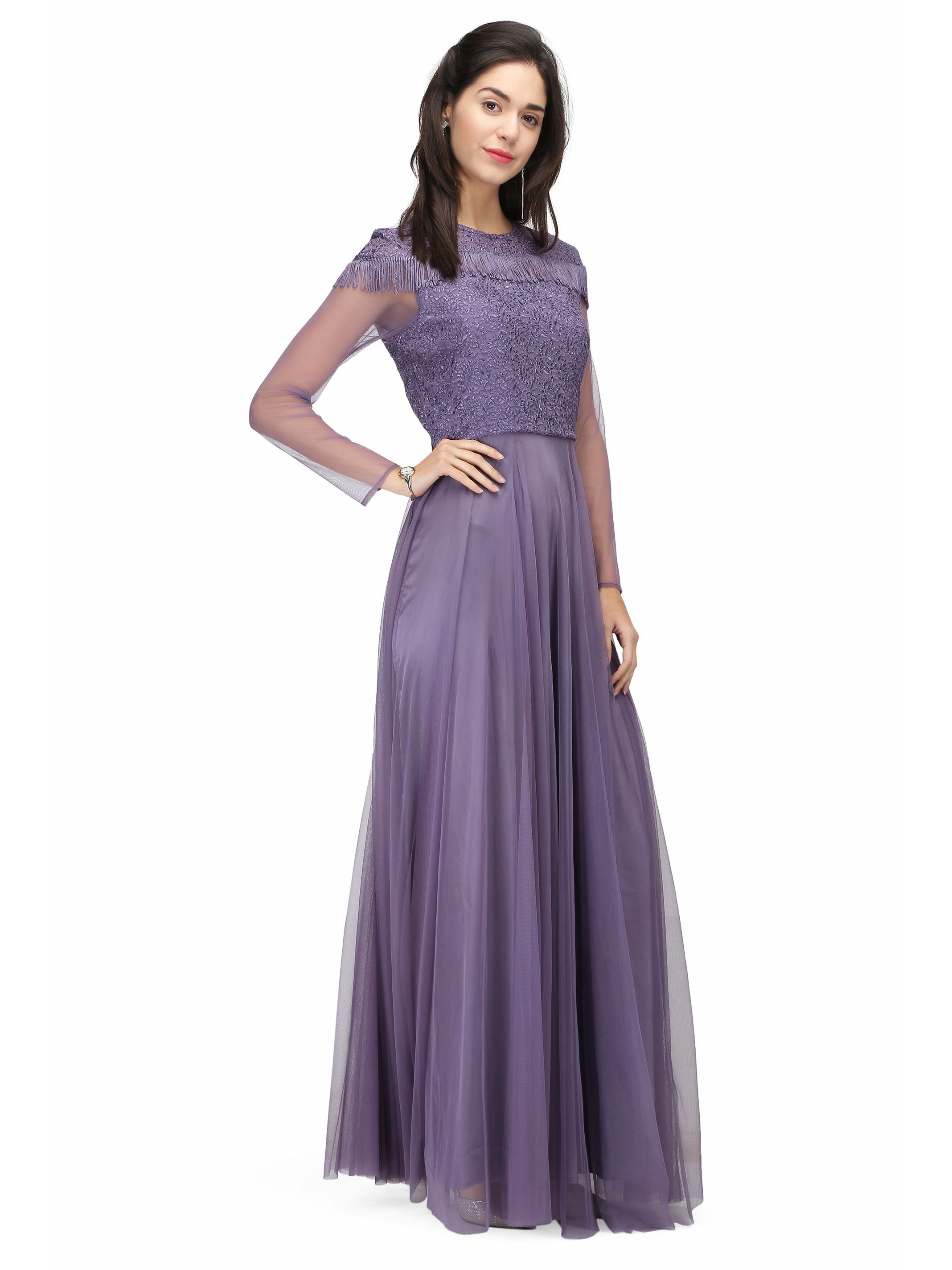 purple gown nykaa fashion
