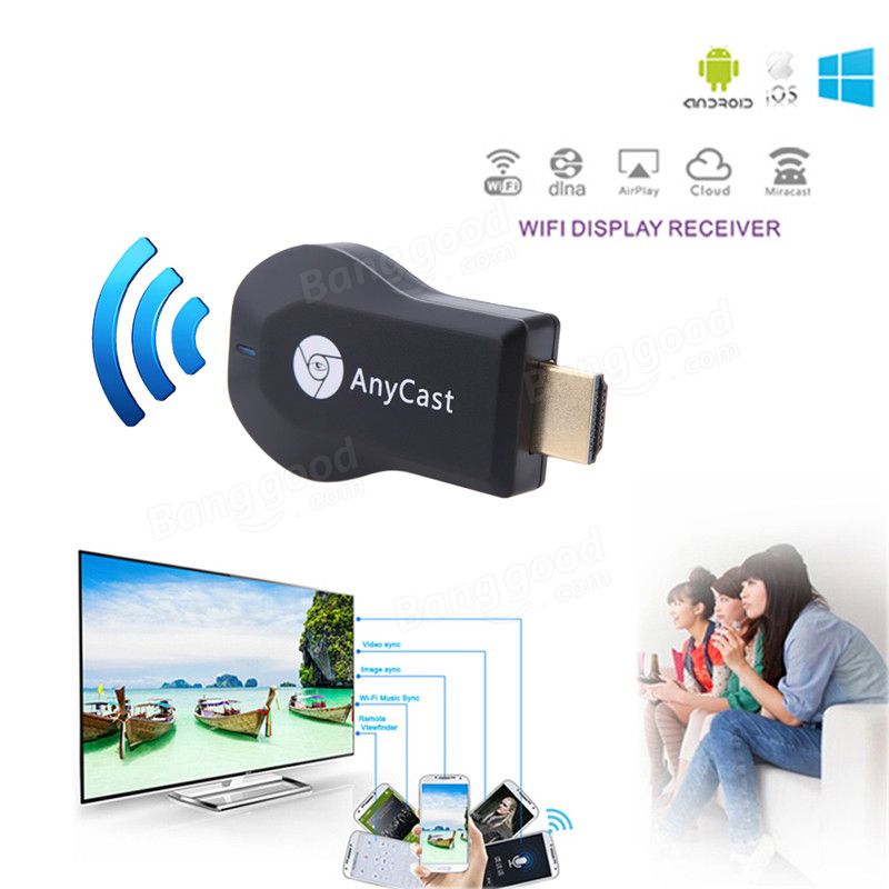     			Huntdeal Anycast Wifi Hdmi Wireless Dongle Display Receiver & Transmitter - Black