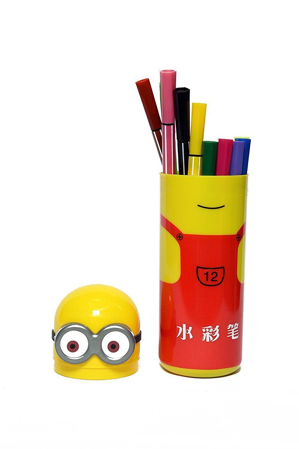 Aarvi Set Of 12 Colours Minions Character Sketch Pens Birthday Return Gift For Kids Pack Of 6 Box