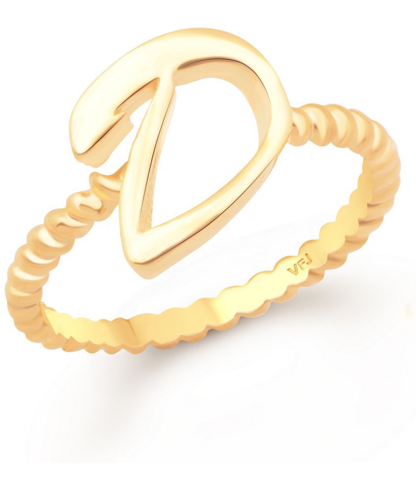 Personalized D Letter Gold Rings