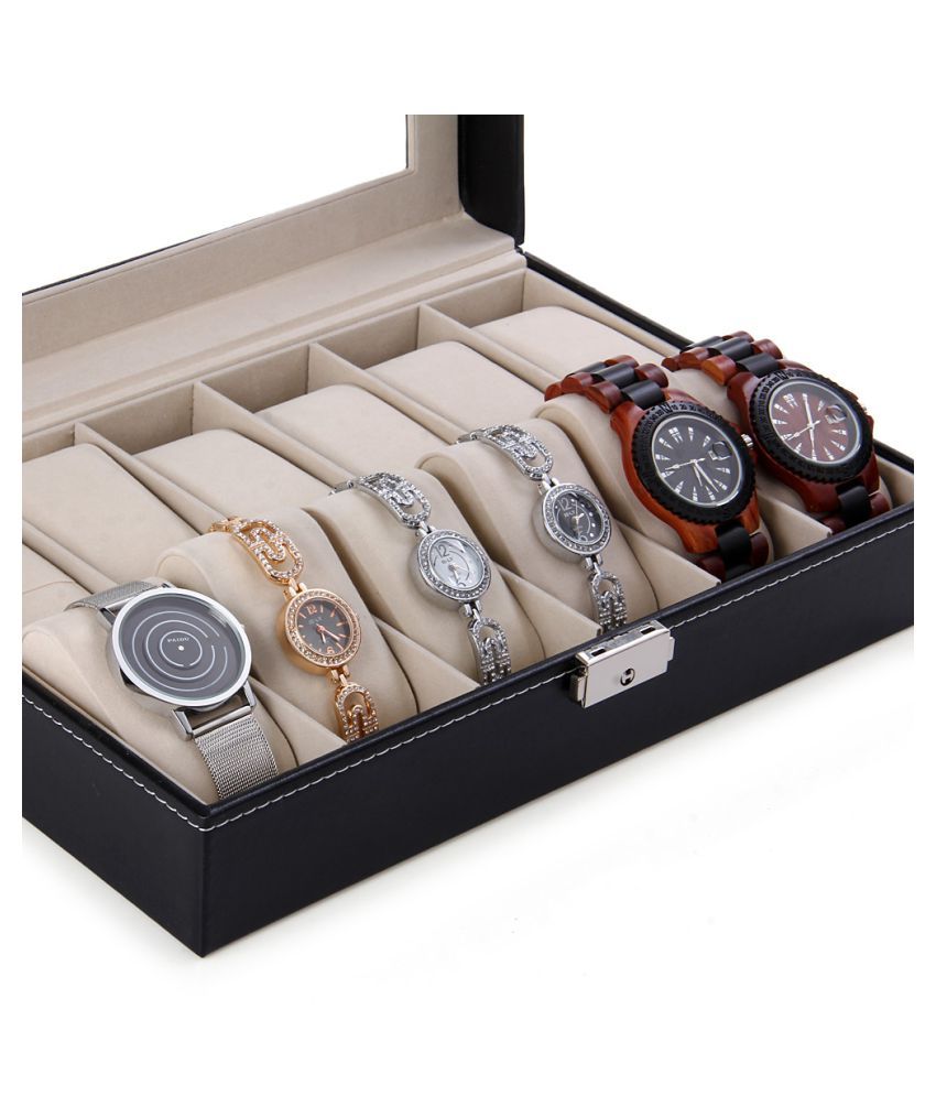 Everbuy 12 Slot Leather Watch Box Organizer, Storage Portable box