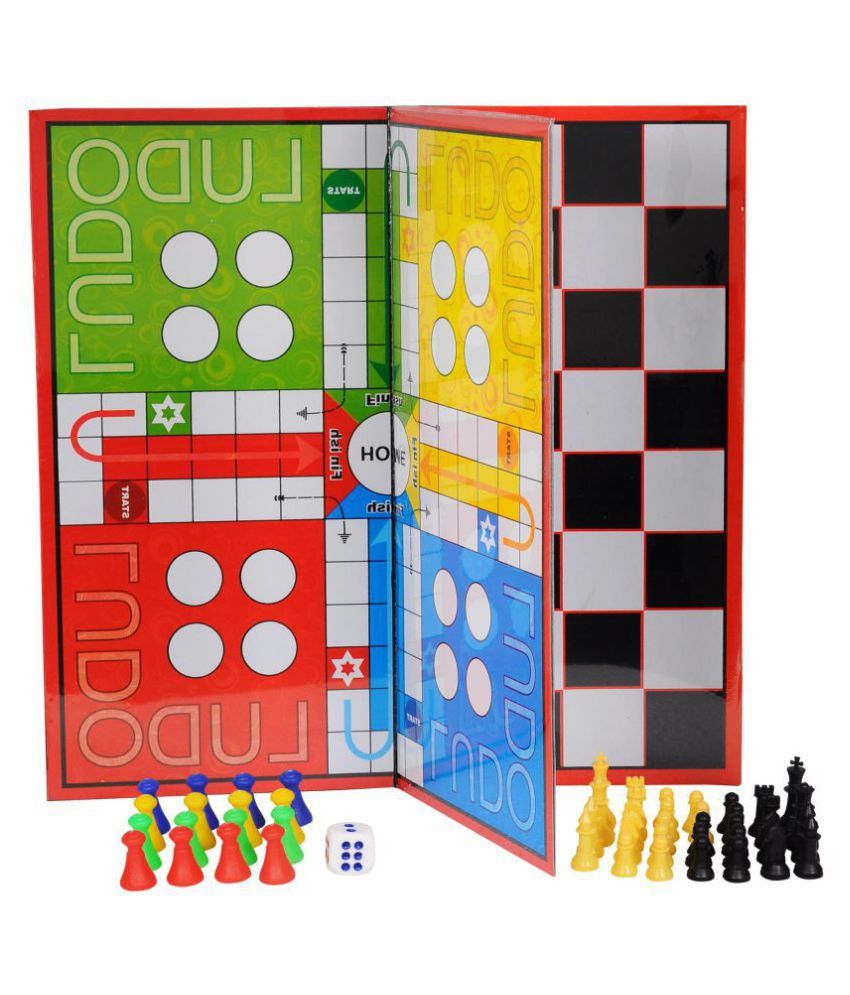GSI Multicolor Ludo and Chess Kids Board Game with Laminated PVC Board
